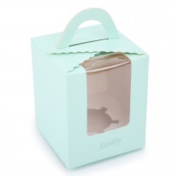 Eunifly Cupcake Boxes Carriers, Single Individual Cupcake Boxes Holders Containers-Green 50pcs 