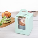 Eunifly Cupcake Boxes Carriers, Single Individual Cupcake Boxes Holders Containers-Green 50pcs 