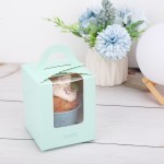 Eunifly Cupcake Boxes Carriers, Single Individual Cupcake Boxes Holders Containers-Green 50pcs 