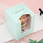 Eunifly Cupcake Boxes Carriers, Single Individual Cupcake Boxes Holders Containers-Green 50pcs 