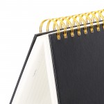 Eunifly Black Spiral Notebook,  A4 8.1"x11.7" Hardcover Lined College Ruled Notebook with Free Dividers