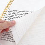 Eunifly Black Spiral Notebook,  A4 8.1"x11.7" Hardcover Lined College Ruled Notebook with Free Dividers